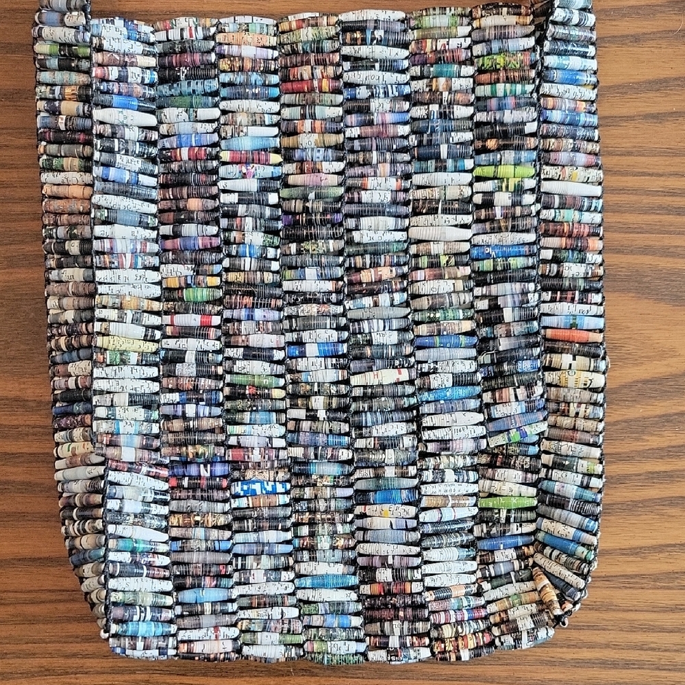 MUSHANA Handcrafted Multicolor Recycled Paper Crossbody Bag | Made In Uganda